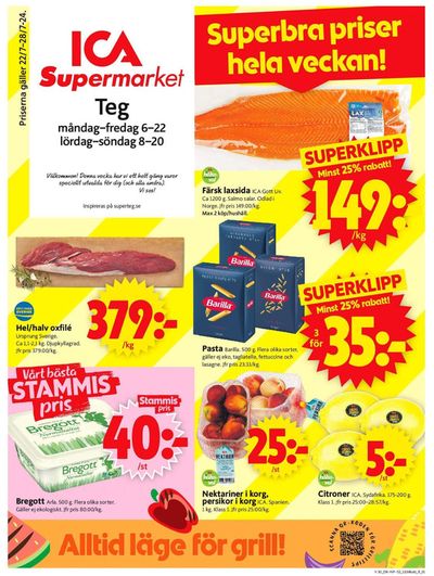 Erbjudanden av Matbutiker i Umeå | Top-erbjudanden för alla fyndjägare de ICA Supermarket | 2024-07-22 - 2024-07-28