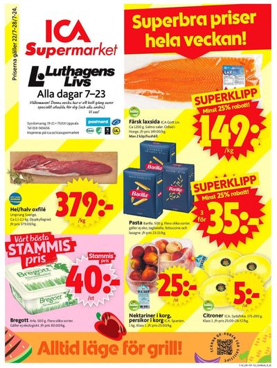 Erbjudanden av Matbutiker i Uppsala | Våra bästa deals för dig de ICA Supermarket | 2024-07-22 - 2024-07-28