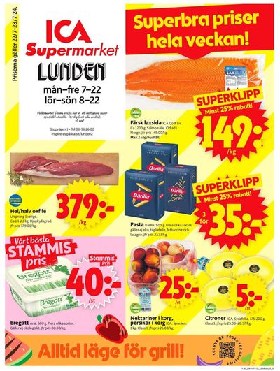 ICA Supermarket-katalog i Kista | Aktuella deals och erbjudanden | 2024-07-22 - 2024-07-28