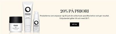 Erbjudanden av Skönhet och Parfym i Uppsala | Skincity 20% på priori ! de Skincity | 2024-07-24 - 2024-07-28