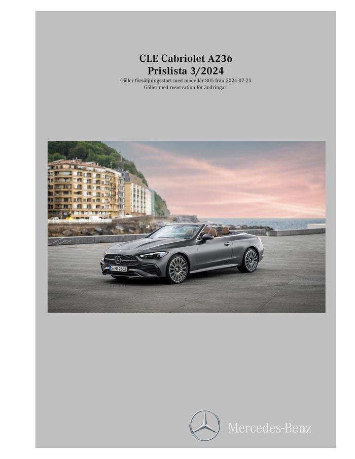 Mercedes-Benz-katalog | Mercedes-Benz Cabriolet A236 | 2024-07-26 - 2025-07-26