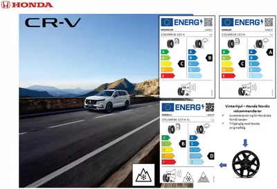 Erbjudanden av Bilar och Motor i Linköping | Honda CR-V däckmärkning augusti 2024 de Honda | 2024-08-28 - 2025-08-28