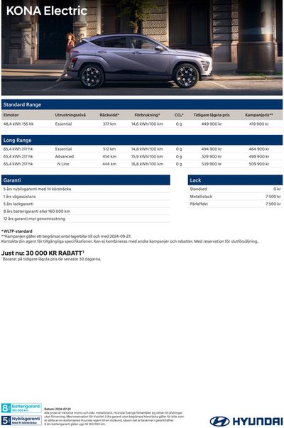 Hyundai-katalog i Fagersjö | Hyundai Prislista KONA Electric | 2024-09-07 - 2025-09-07