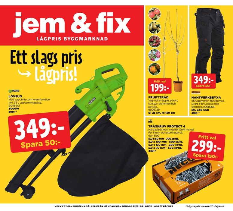 Jem&Fix-katalog i Trollhättan | Jem&Fix reklamblad | 2024-09-08 - 2024-09-22