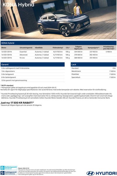 Hyundai-katalog i Sollentuna | Hyundai Prislista KONA Hybrid | 2024-09-11 - 2025-09-11