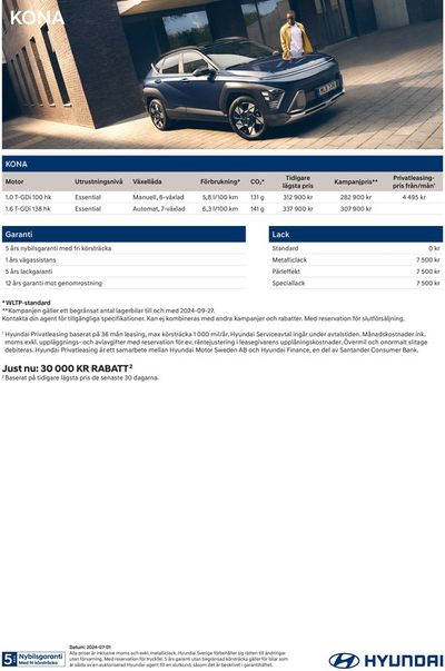 Hyundai-katalog i Fagersjö | Hyundai Prislista KONA | 2024-09-11 - 2025-09-11