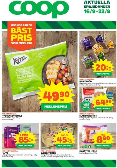 Erbjudanden av Matbutiker i Bjurholm | Top-deals och rabatter de Coop | 2024-09-16 - 2024-09-22