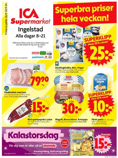 ICA Supermarket-katalog i Tingsryd | Aktuella deals och erbjudanden | 2024-09-16 - 2024-09-22