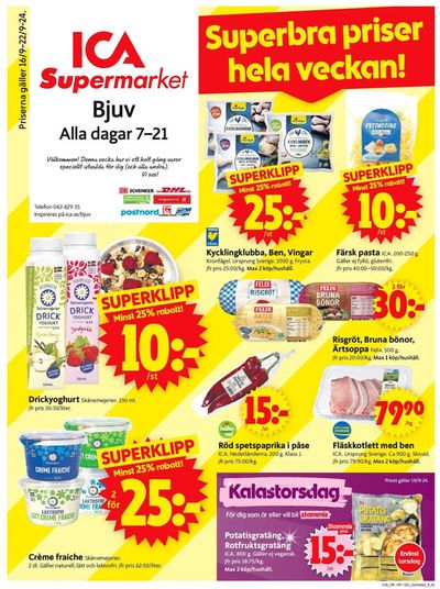 ICA Supermarket-katalog i Kågeröd | Top-erbjudanden för sparrävar | 2024-09-16 - 2024-09-22