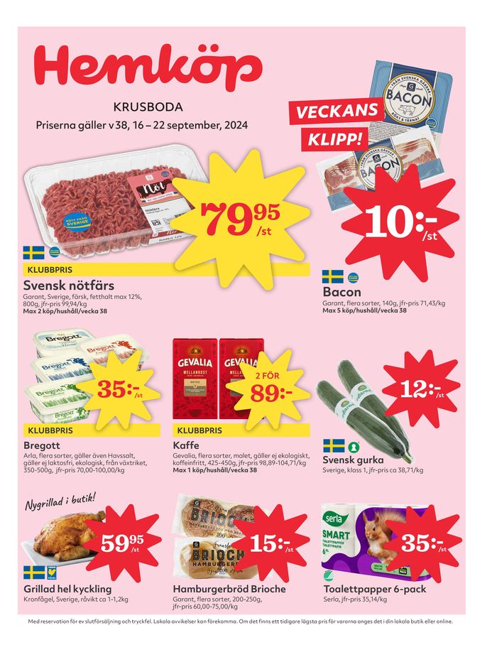 Hemköp-katalog i Tyresö | Spara nu med våra deals | 2024-09-16 - 2024-09-22