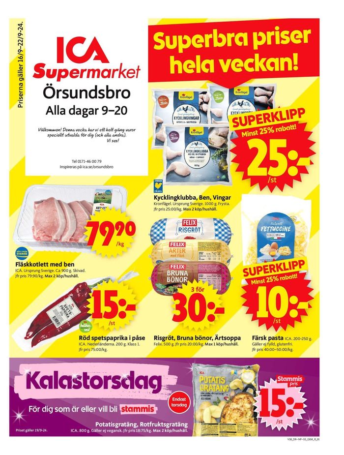 ICA Supermarket-katalog i Örsundsbro | Top-deals och rabatter | 2024-09-16 - 2024-09-22