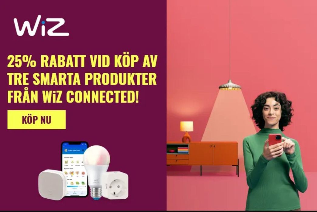 Kjell & Company-katalog i Trollhättan | 25% rabatt vid köp av tre smarta produkter från wiz connected! | 2024-09-17 - 2024-10-08