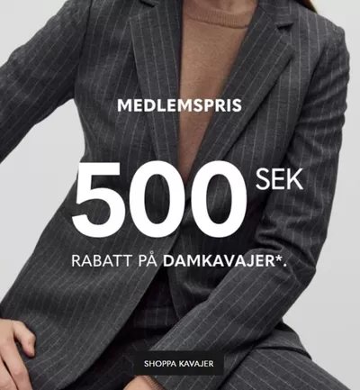 Erbjudanden av Kläder, Skor och Accessoarer i Hässleholm | Medlemspris 500 sek rabatt pa damkavajer ! de MQ | 2024-10-15 - 2024-10-31