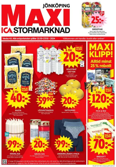 Erbjudanden av Matbutiker i Jönköping | Våra bästa deals för dig de ICA Maxi | 2024-10-21 - 2024-10-27