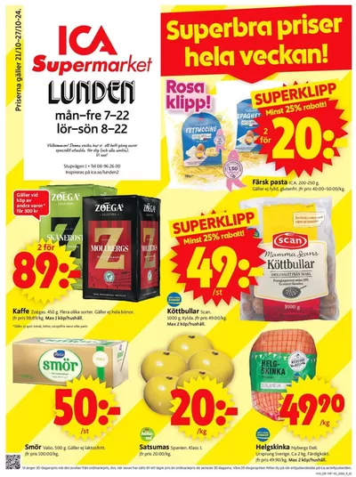 ICA Supermarket-katalog i Kista | Våra bästa deals för dig | 2024-10-21 - 2024-10-27