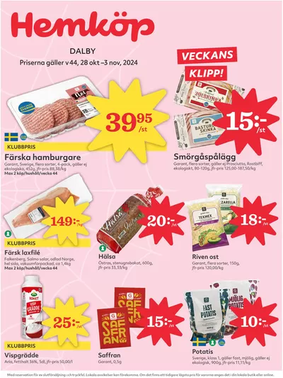 Hemköp-katalog i Svedala | Attraktiva specialerbjudanden för alla | 2024-10-28 - 2024-11-03