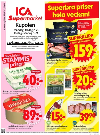 ICA Supermarket-katalog i Borlänge | Upptäck attraktiva erbjudanden | 2024-10-28 - 2024-11-03