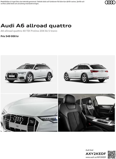 Erbjudanden av Bilar och Motor i Stockholm | Audi A6 allroad quattro de Audi | 2024-11-05 - 2025-11-05