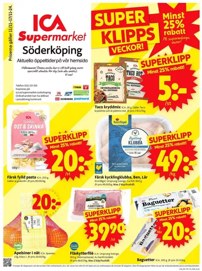 ICA Supermarket-katalog i Söderköping | Aktuella deals och erbjudanden | 2024-11-09 - 2024-11-23