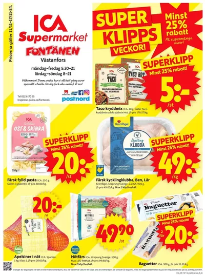 ICA Supermarket-katalog i Fagersta | Exklusiva deals för våra kunder | 2024-11-10 - 2024-11-24