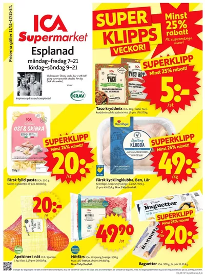 ICA Supermarket-katalog i Matfors | Top-erbjudanden för sparrävar | 2024-11-11 - 2024-11-17