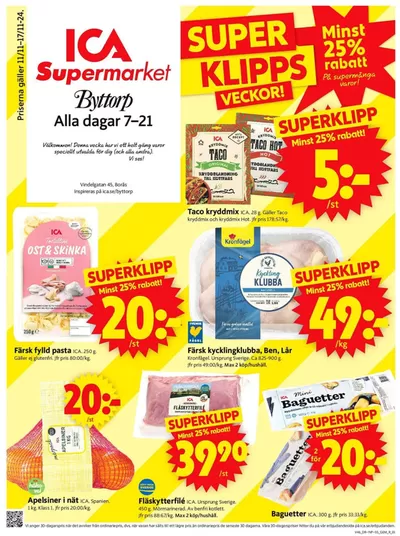 ICA Supermarket-katalog i Borås | Spara nu med våra deals | 2024-11-11 - 2024-11-25