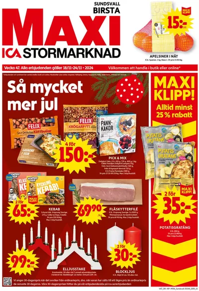 ICA Maxi-katalog i Sundsvall | Upptäck attraktiva erbjudanden | 2024-11-18 - 2024-11-24