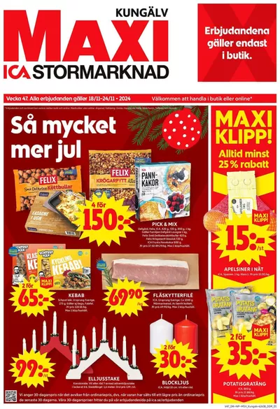 Erbjudanden av Matbutiker i Kungälv | Top-deals för alla kunder de ICA Maxi | 2024-11-18 - 2024-11-24