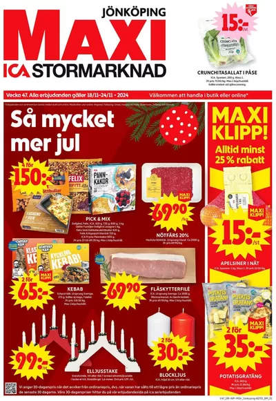 ICA Maxi-katalog i Jönköping | Attraktiva specialerbjudanden för alla | 2024-11-18 - 2024-11-24