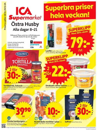 ICA Supermarket-katalog i Norrköping | Specialerbjudanden för dig | 2024-11-18 - 2024-11-24