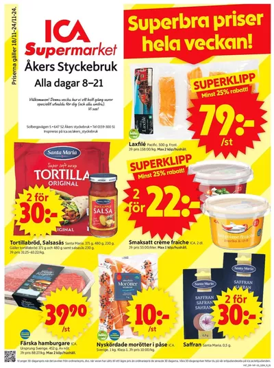 ICA Supermarket-katalog i Strängnäs | Fantastiskt erbjudande för alla kunder | 2024-11-18 - 2024-11-24