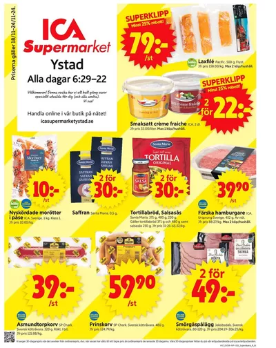 ICA Supermarket-katalog i Ystad | Fantastiska rabatter på utvalda produkter | 2024-11-18 - 2024-11-24