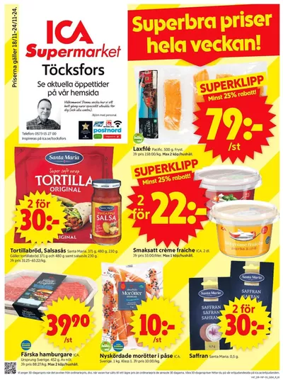 ICA Supermarket-katalog i Årjäng | Fantastiska rabatter på utvalda produkter | 2024-11-18 - 2024-11-24