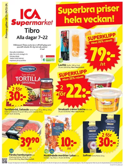 ICA Supermarket-katalog i Tibro | Våra bästa erbjudanden för dig | 2024-11-18 - 2024-11-24