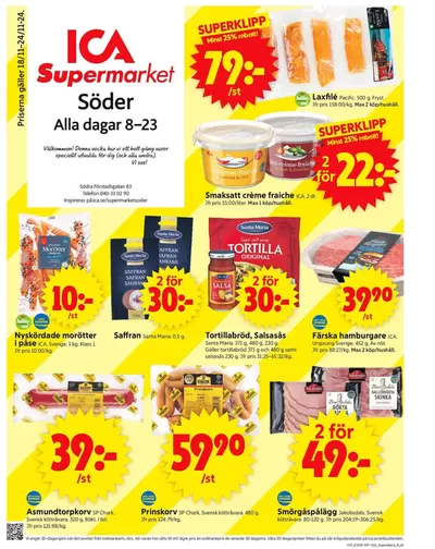 ICA Supermarket-katalog i Staffanstorp | Specialerbjudanden för dig | 2024-11-18 - 2024-11-24