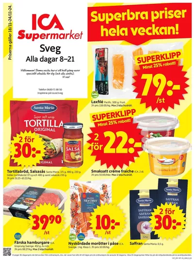 ICA Supermarket-katalog i Sveg | Aktuella specialerbjudanden | 2024-11-18 - 2024-11-24