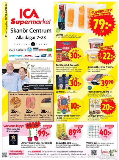 ICA Supermarket-katalog i Trelleborg | Exklusiva deals för våra kunder | 2024-11-18 - 2024-11-24