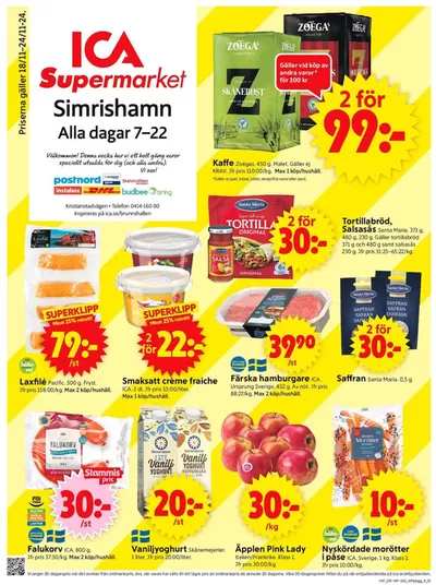 ICA Supermarket-katalog i Simrishamn | Fantastiskt erbjudande för fyndjägare | 2024-11-18 - 2024-11-24