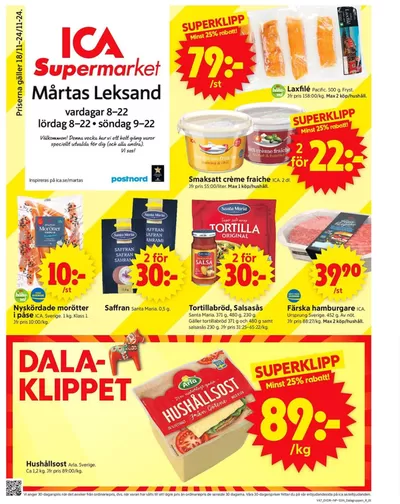 ICA Supermarket-katalog i Insjön | Aktuella fynd och erbjudanden | 2024-11-18 - 2024-11-24