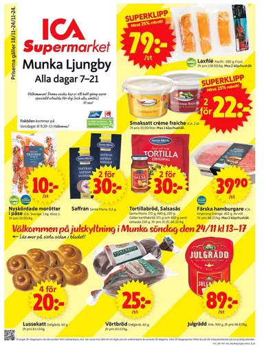 ICA Supermarket-katalog i Ängelholm | Spara nu med våra deals | 2024-11-18 - 2024-11-24