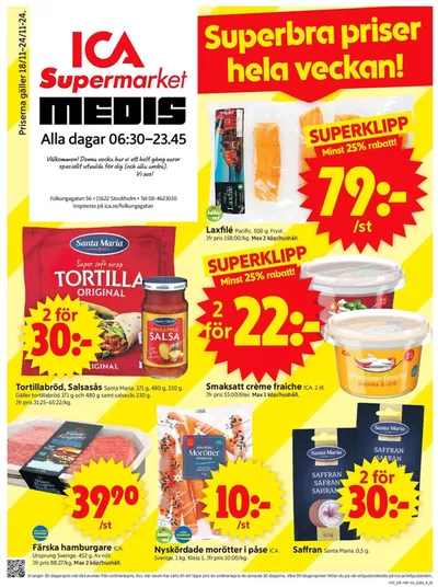 ICA Supermarket-katalog i Nacka | Aktuella deals och erbjudanden | 2024-11-18 - 2024-11-24