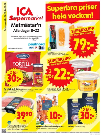 ICA Supermarket-katalog i Östersund | Specialerbjudanden för dig | 2024-11-18 - 2024-11-24