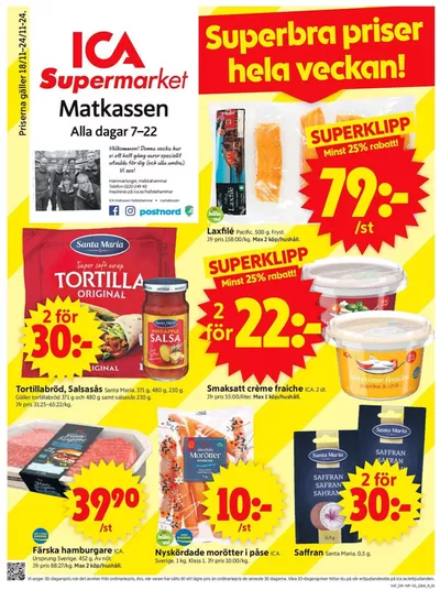 ICA Supermarket-katalog i Västerås | Fantastiska rabatter på utvalda produkter | 2024-11-18 - 2024-11-24