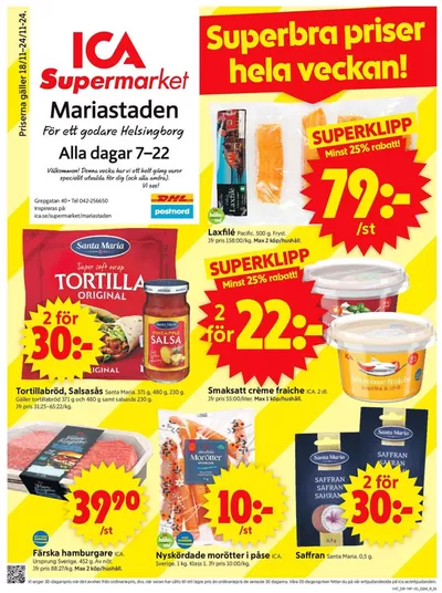 ICA Supermarket-katalog i Helsingborg | Våra bästa deals för dig | 2024-11-18 - 2024-11-24