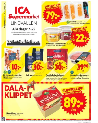 ICA Supermarket-katalog i Malung-Sälen | Fantastiska rabatter på utvalda produkter | 2024-11-18 - 2024-11-24