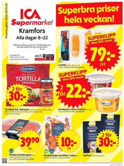 ICA Supermarket-katalog i Kramfors | Specialerbjudanden för dig | 2024-11-18 - 2024-11-24