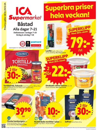 ICA Supermarket-katalog i Ängelholm | Stort urval av erbjudanden | 2024-11-18 - 2024-11-24