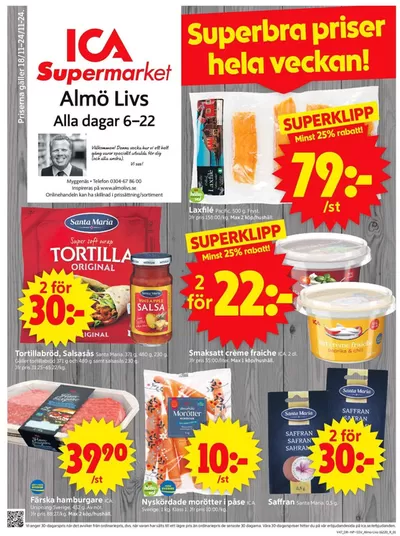 ICA Supermarket-katalog i Älvängen | Fantastiskt erbjudande för alla kunder | 2024-11-18 - 2024-11-24