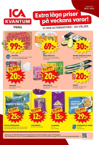 ICA Kvantum-katalog i Upplands Väsby | Spara nu med våra deals | 2024-11-18 - 2024-11-24