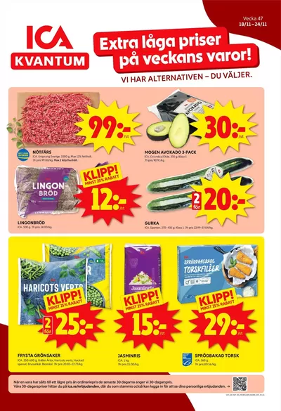 ICA Kvantum-katalog i Stockholm | Exklusiva deals för våra kunder | 2024-11-18 - 2024-11-24